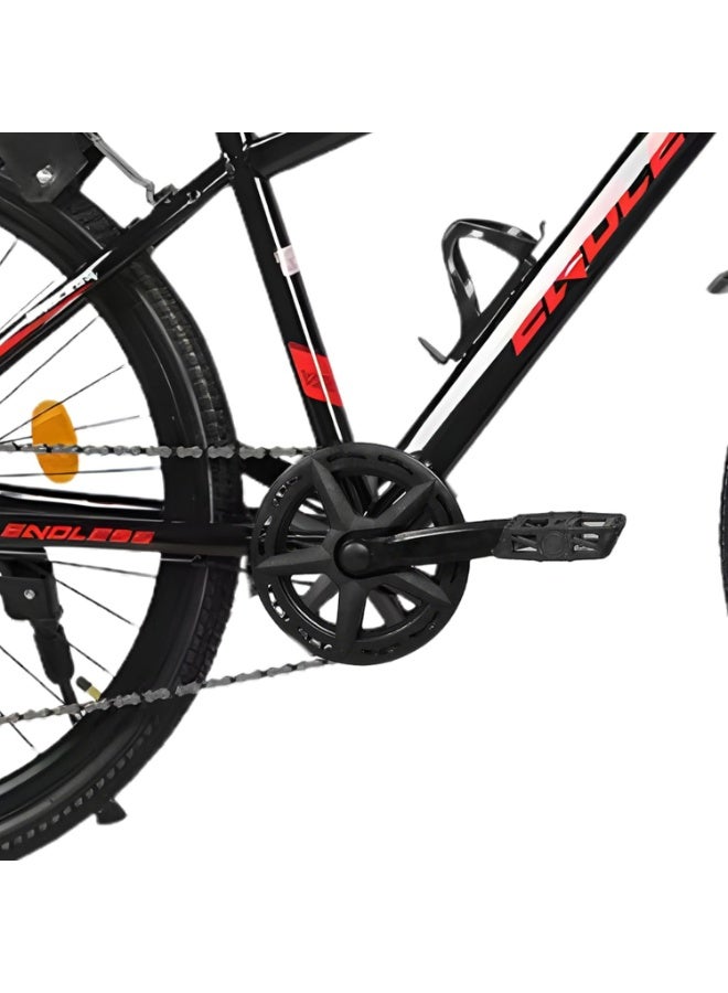 Endless 26" 7-Speed Mountain Bike for Adults | High Carbon Steel 18" Frame, Disc Brakes, Suspension MTB with Front & Rear Mudguards, Adjustable Seat, 2.135" All-Terrain Tires – Men & Women - Image 4